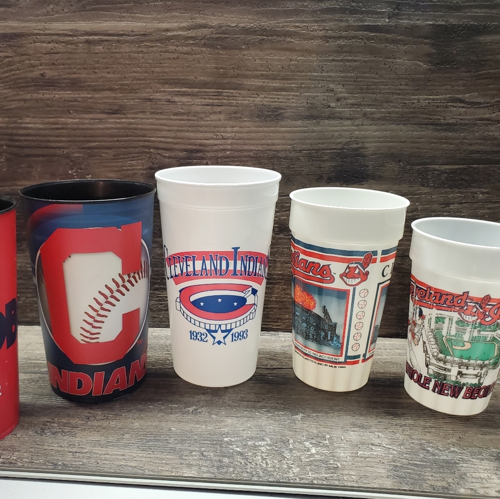 Vintage cleveland Indians chief wahoo collectors‎ cups from stadium